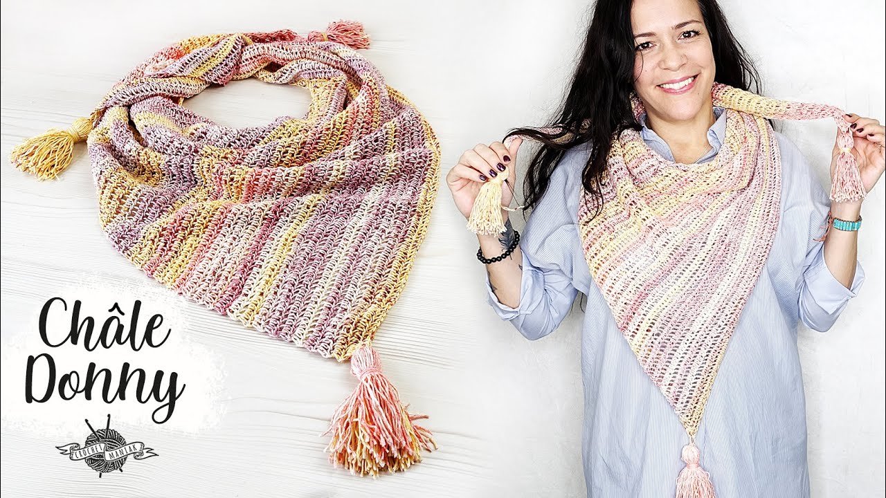 TUTORIEL  CROCHET  tunisien  châle 
