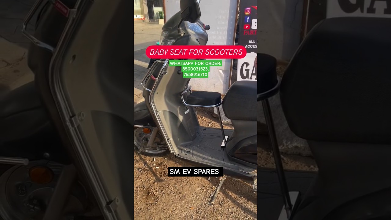 BABY SEAT FOR SCOOTIES || Baby seat for Activa, Access || Baby Seat For Ola #baby #babyseat #scooter