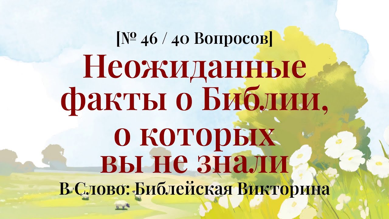 Мудрый как Давид, разумный как Соломон - Библейская Викторина Часть 46