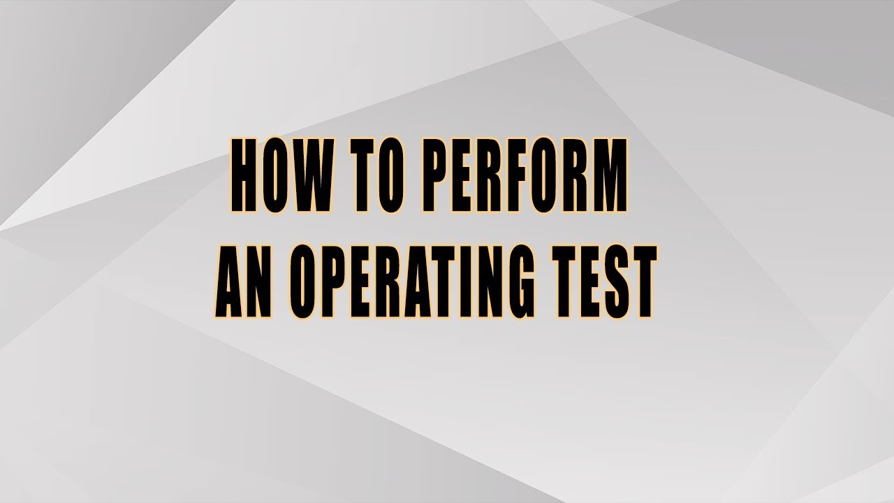Gas detectors - How to perform an operating test