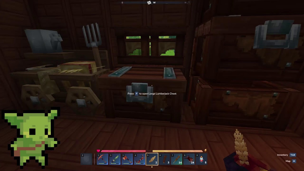 Construyendo un lago en Hytale
