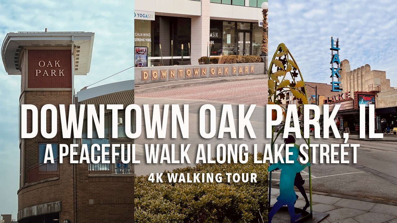 Downtown Oak Park, IL | Peaceful Silent Morning Walking Tour 4K