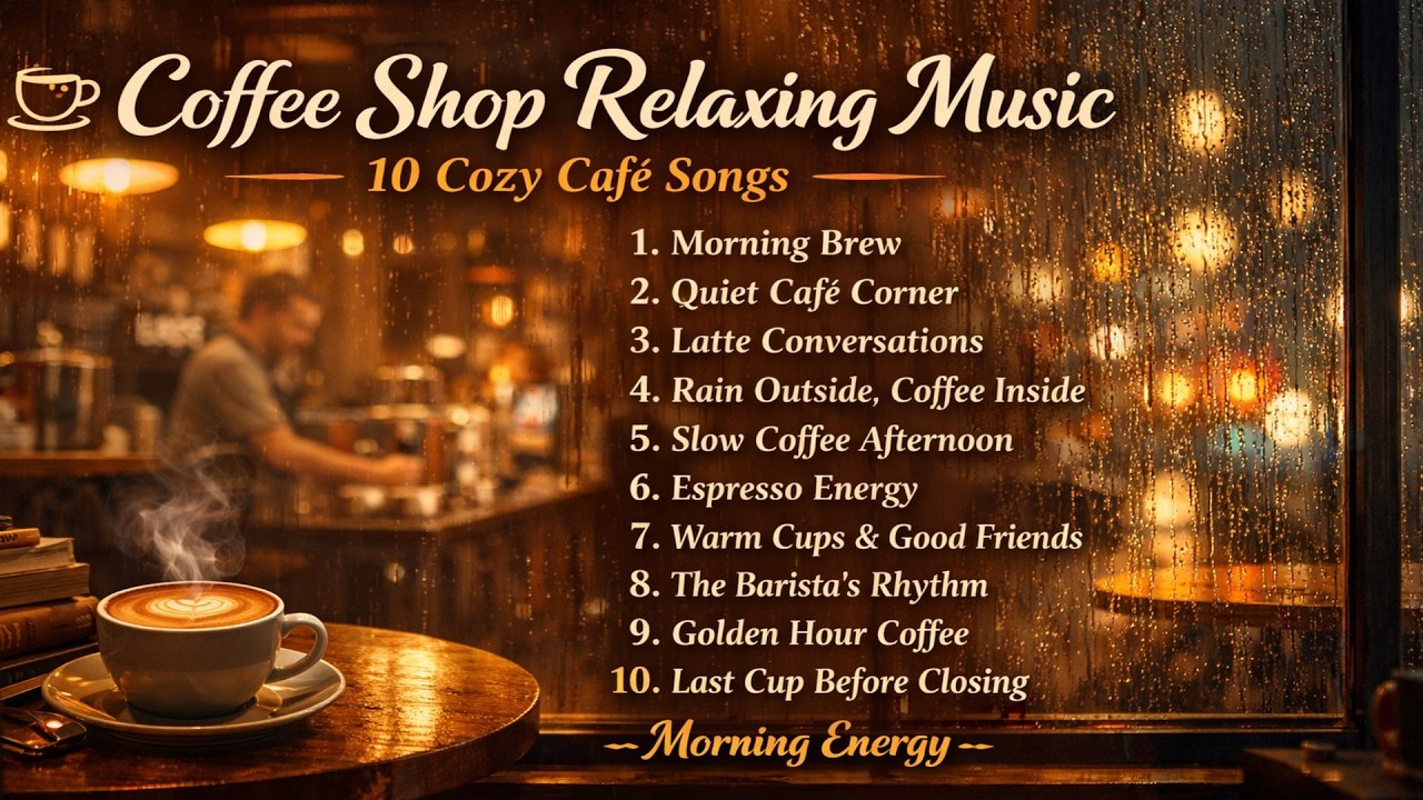 Relaxing Coffee Shop Music ☕ 10 Cozy Café Songs for Customers & Study