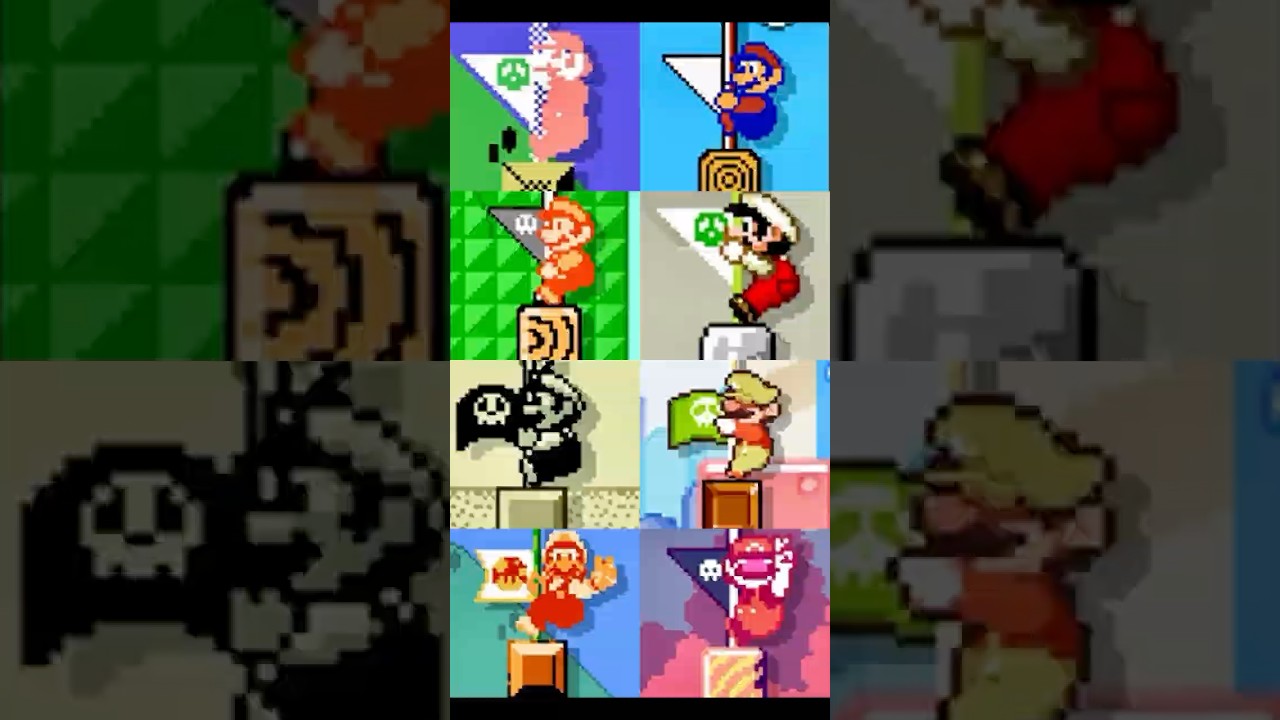 Evolution of Mario Hitting the FLAG in SMB REMASTERED #shorts  #mario #nintendo #supermario #viral