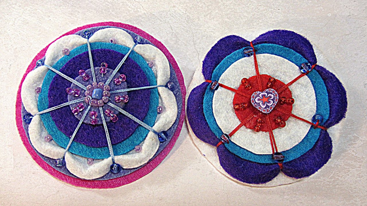 Cómo hacer flores de fieltro. How to make felt flowers.