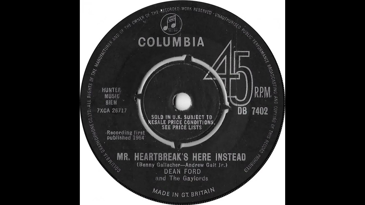 (2a) Dean Ford & The Gaylords [pre Marmalade] - Mr. Heartbreak's Here Instead