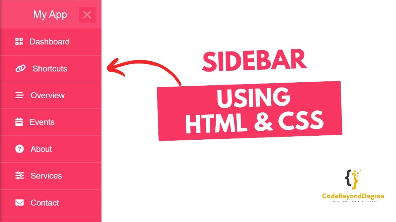 Sidebar Menu Using HTML & CSS
