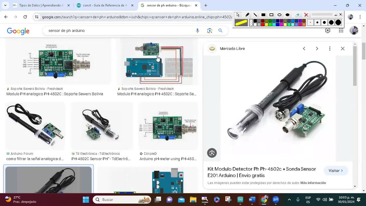 Kit Modulo Detector Ph Ph-4502c + Sonda Sensor E201 Arduino , permite medir el PH del agua.