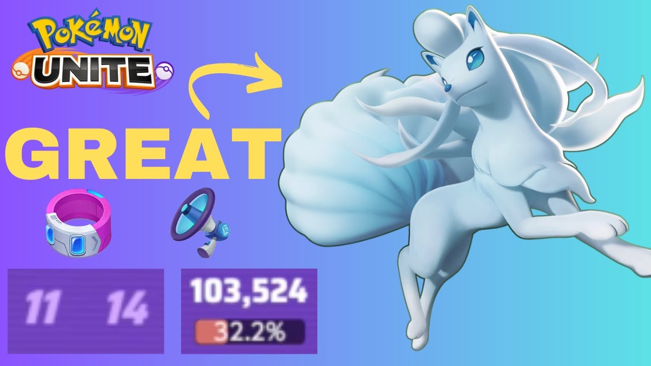 100,000+ Damage! Drive Lens ALOLAN NINETALES Is Unfair | Pokemon Unite