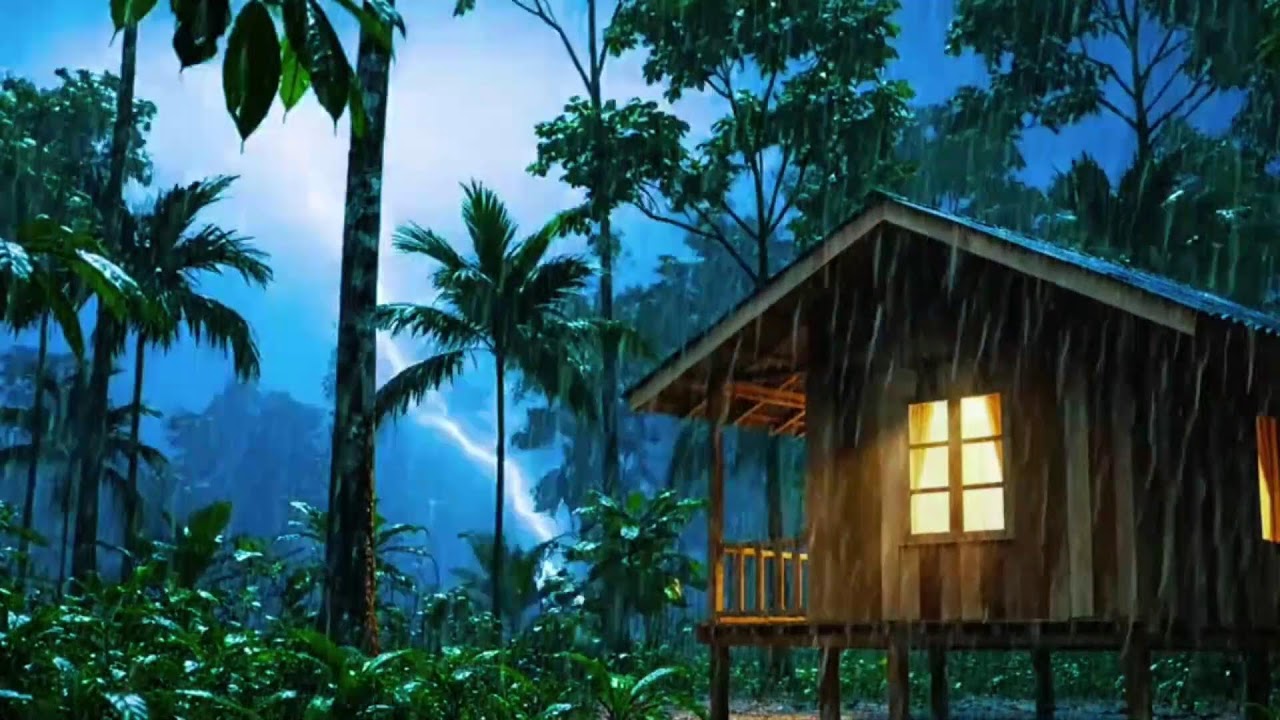Realistic Night Rain & Thunder Sounds | ASMR Sleep & Meditation  | HEAVY RAIN | RAIN SOUNDS | RAIN