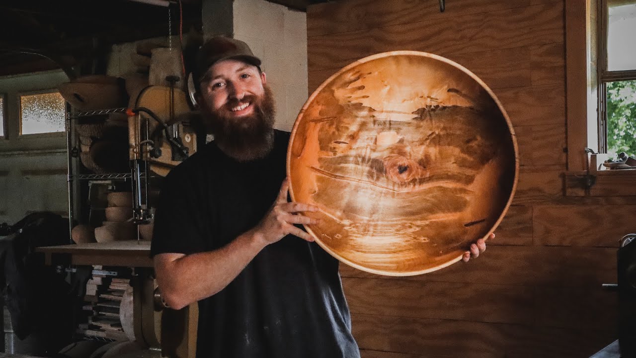 Turning a Huge 24″ Maple Bowl on a 1.5 HP Laugna 18–36 Lathe!