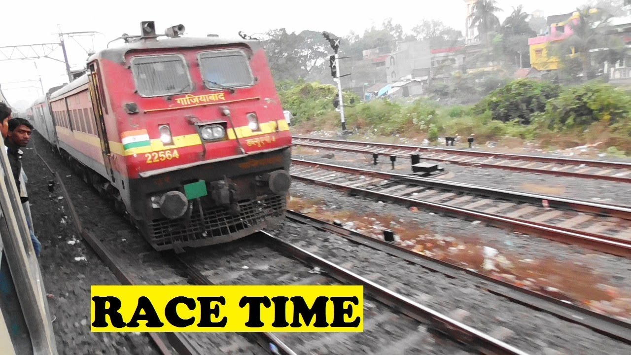 Parallel Race Fun Time | Arrogant Burdwan Howrah Local + Poorva Express