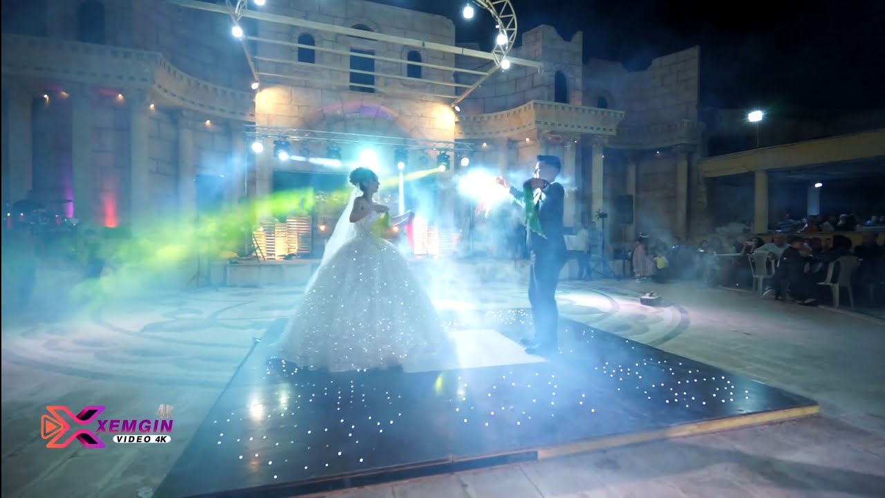 رقص عروسين للجمهور رقص عفريني و رقص سلو زفاف ريناس و حسينا