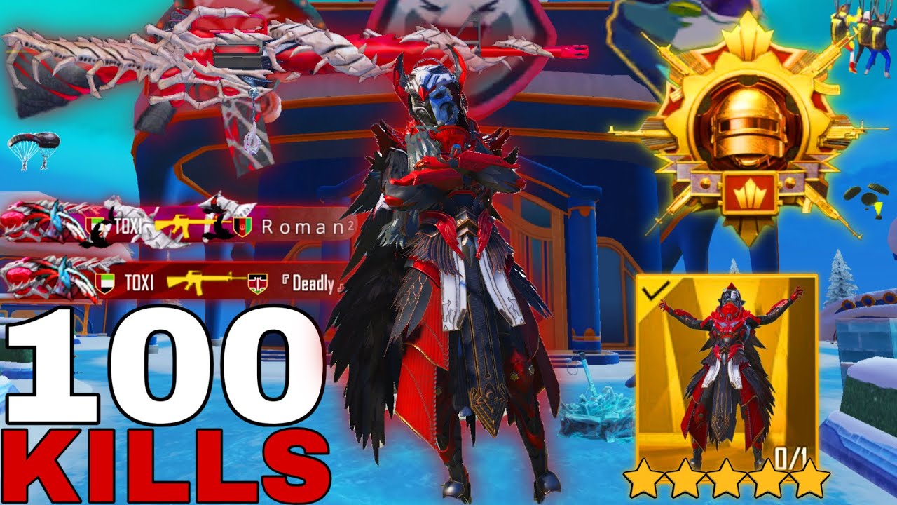 100KILLS?!😱BEST GAMEPLAY PUBG MOBILE W/BLOOD RAVEN X-SUIT(Level6)🔥