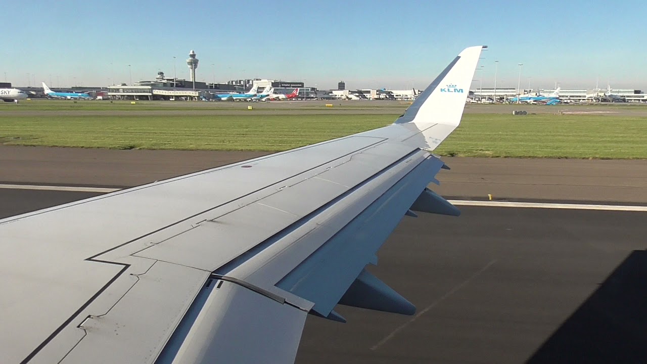 KLM Embraer 175 Take off from Amsterdam (KL1271)