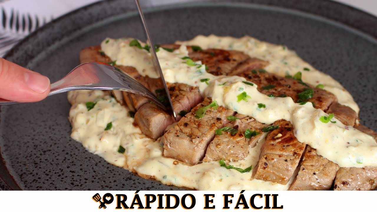 CARNE AO MOLHO CREMOSO DE CEBOLA - RECEITAS QUE AMO