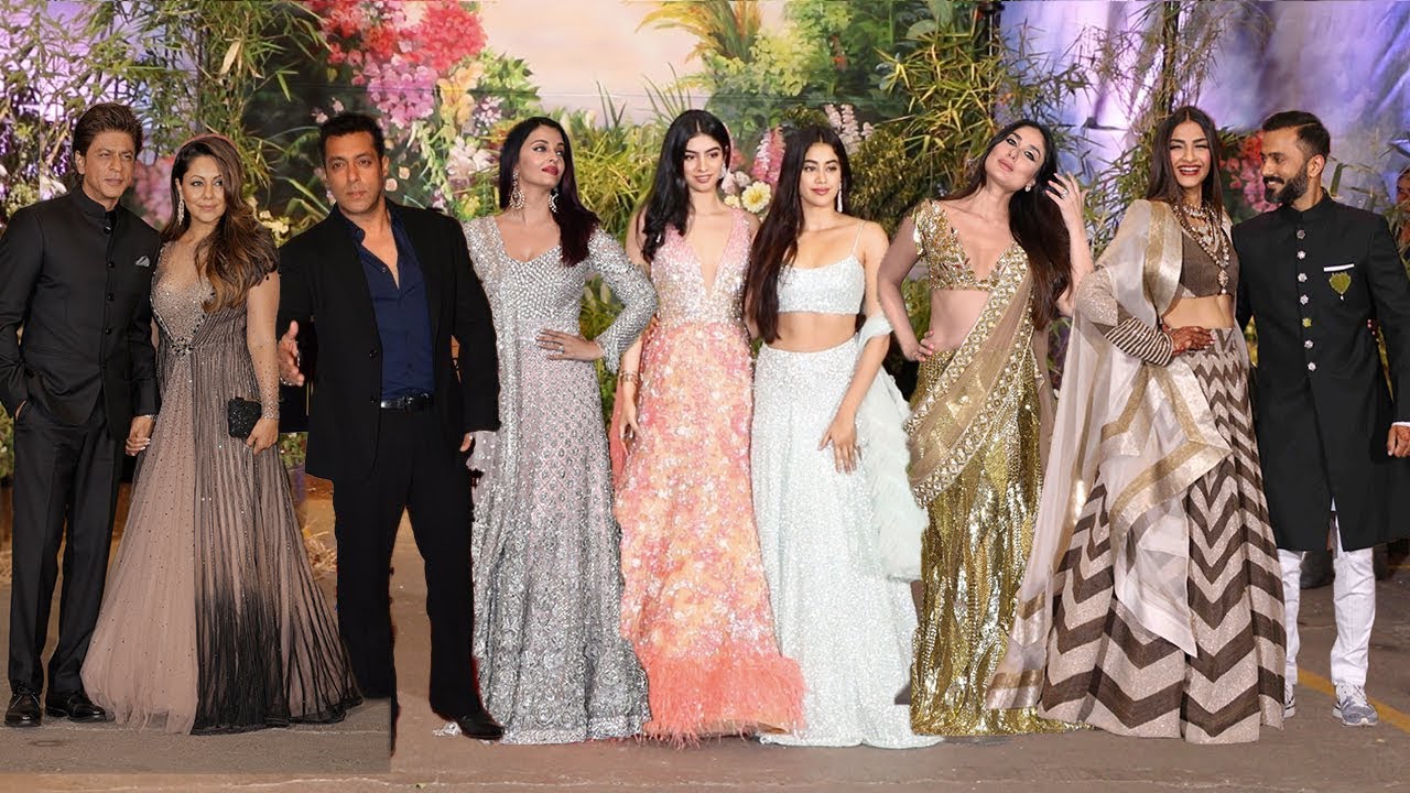 Full HD Video: Salman Khan, Jhanvi Kapoor, Shah Rukh Khan At Sonam Kapoor's Grand Wedding Reception