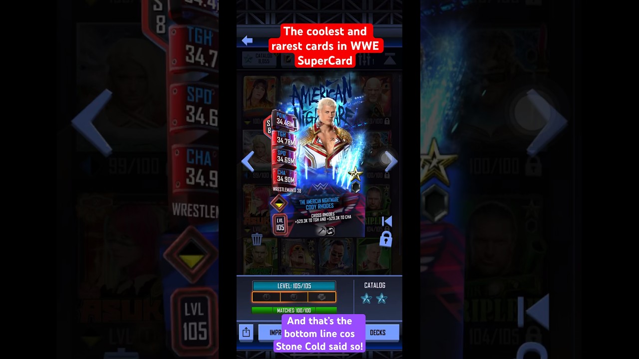 The coolest and rarest cards in WWE SuperCard since Season 1 #wwe #wwesupercard #wwe2k23