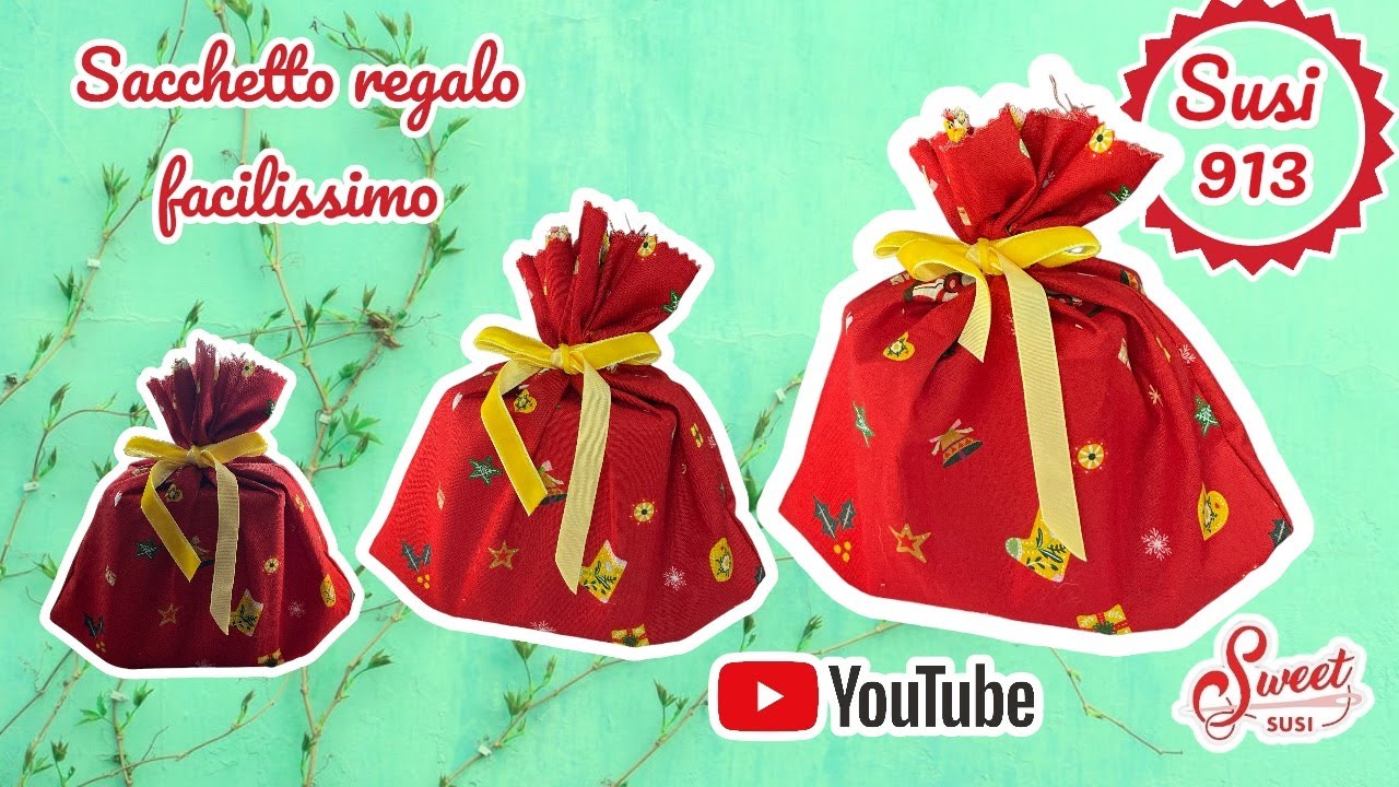 Sacchetto regalo in tessuto da fare in 3 minuti : Tutorial cucito creativo  susi 913