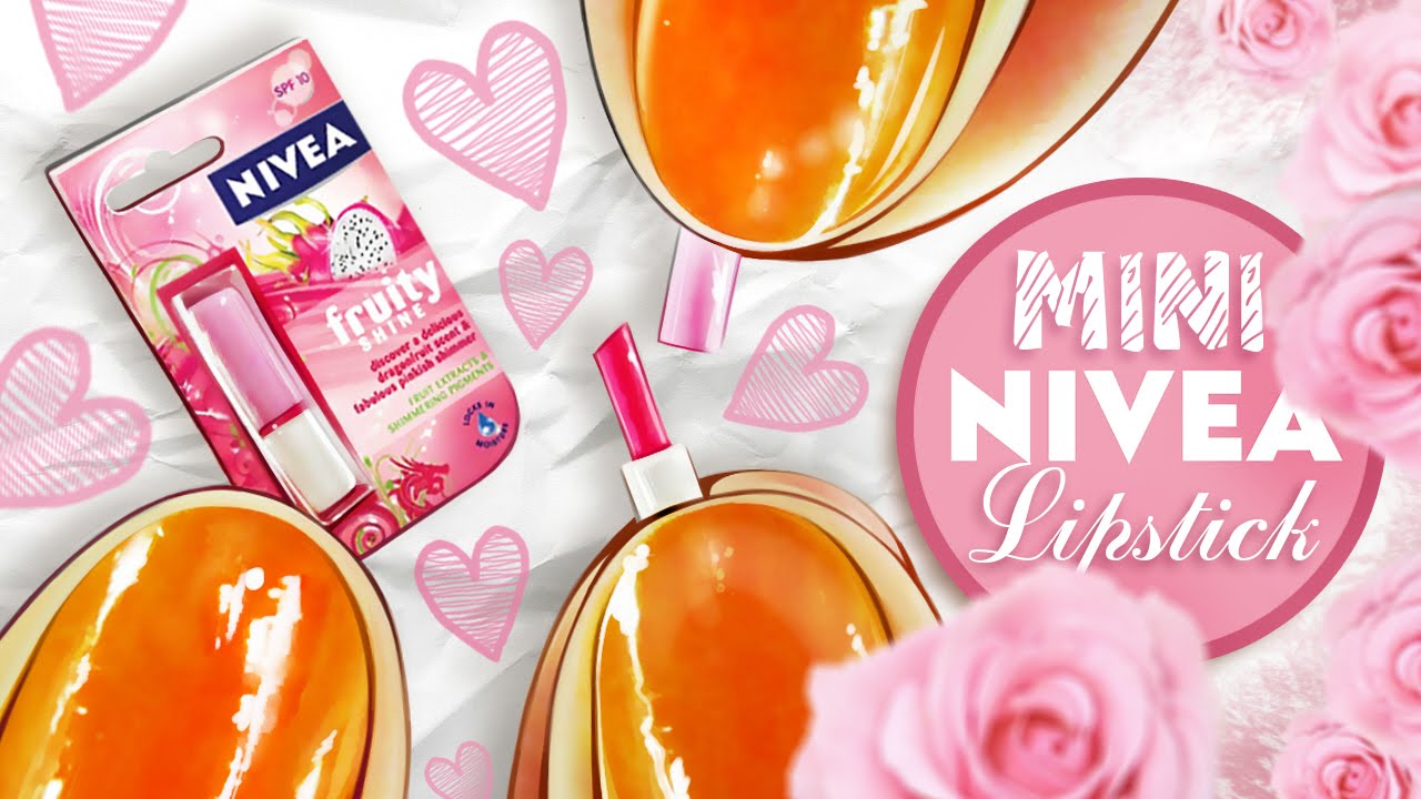Realistic Miniature NIVEA Lipstick Fruity Shine Tutorial! | DollHouse DIY &hearts;