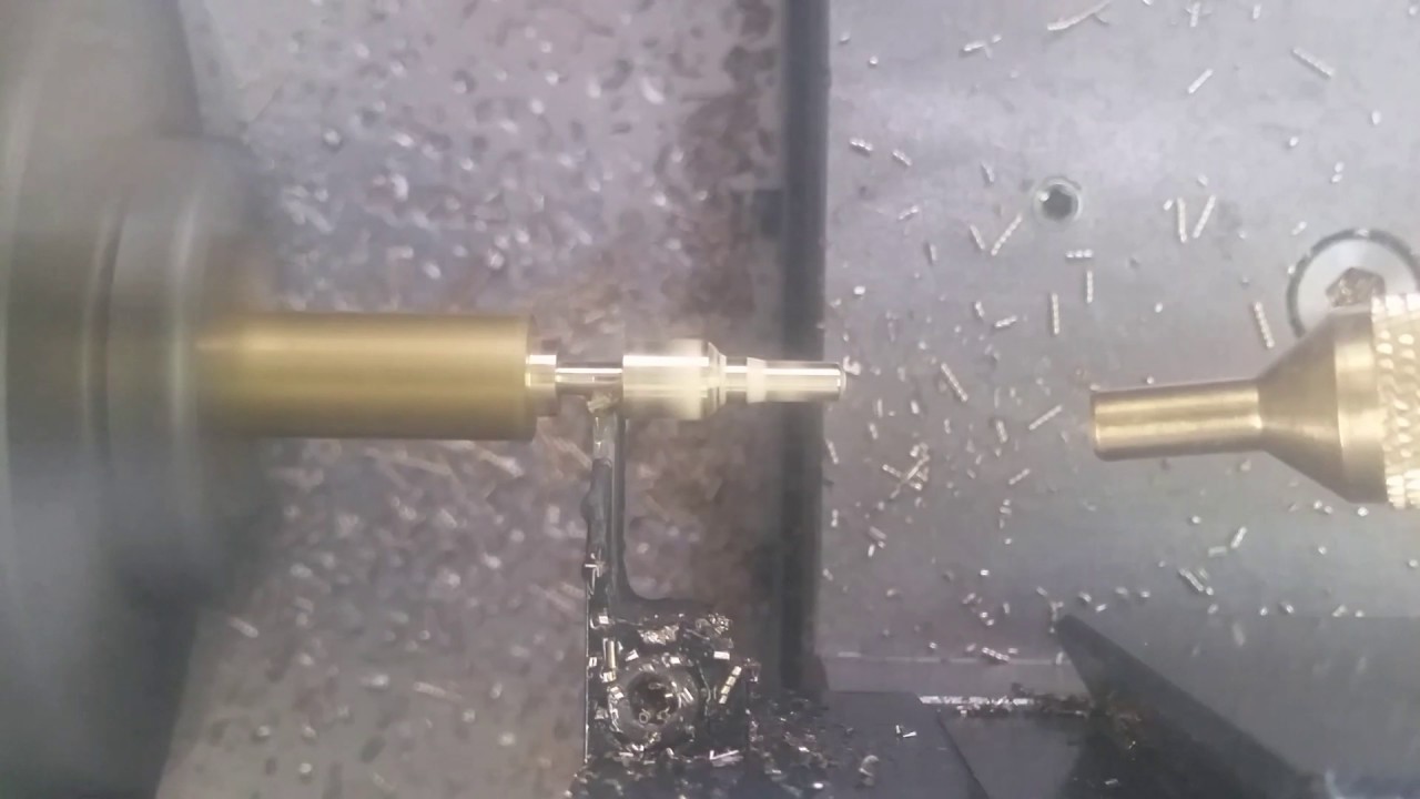 HW Safety catch being machined from brass using the Hercus PC200 and Digi9 Controller