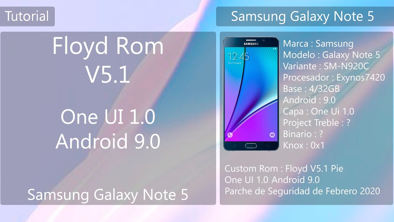 Floyd Rom 5.1 - Android 9.0 One UI 1.0 - Samsung Galaxy Note5/S6Series