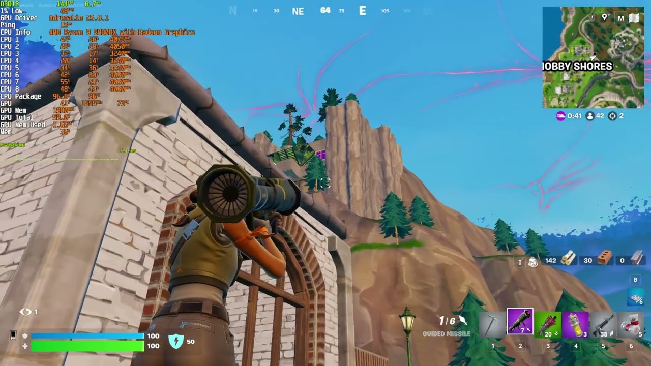 RX 6800M Fortnite DX12 Performance Mode &ndash; Full Benchmark Run (No Cuts)