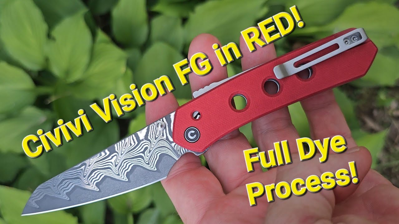 Civivi Vision FG Custom Red Dye Full Process Teardown to Finished Knife! Dye Project #6