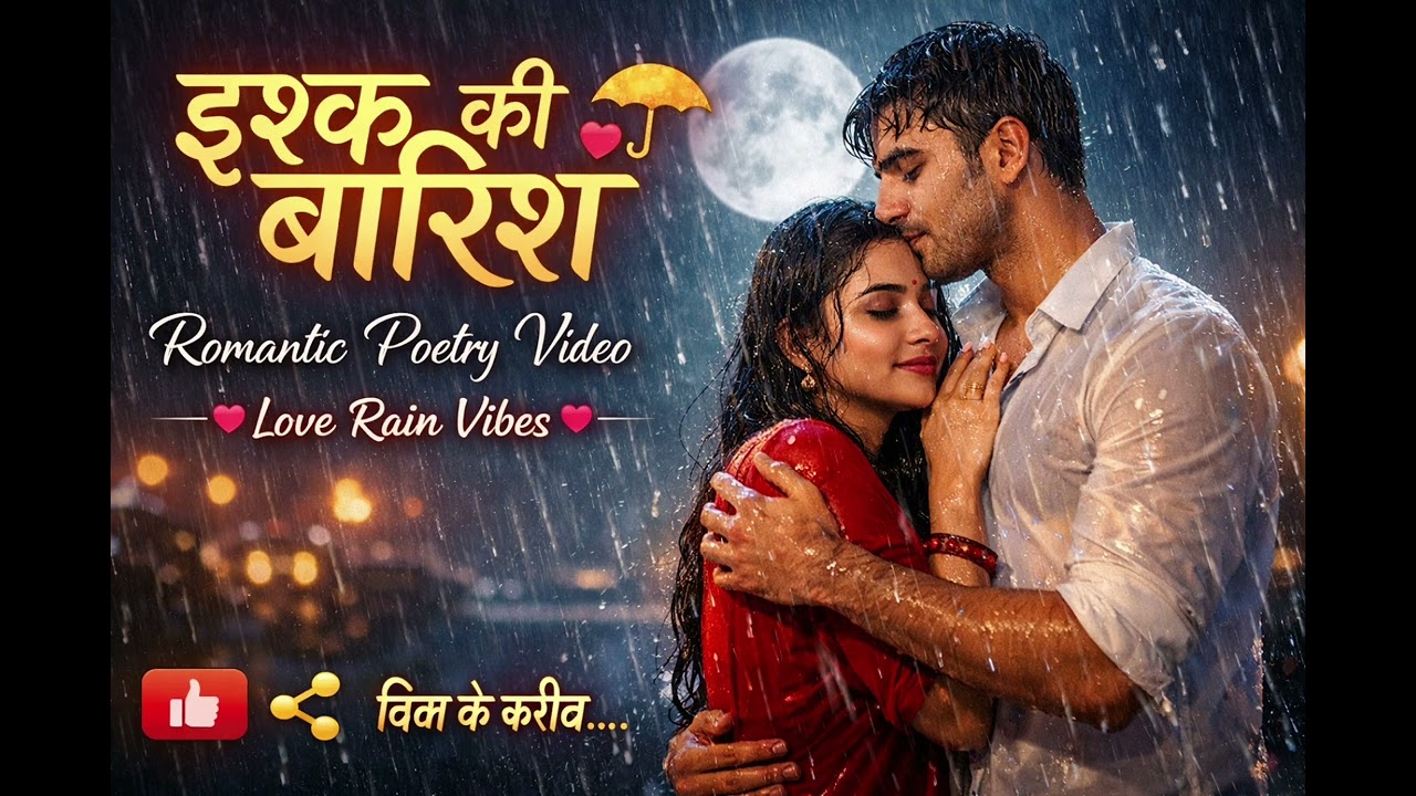 “इश्क़ की बारिश | Romantic Poetry Video | Love Rain Vibes”