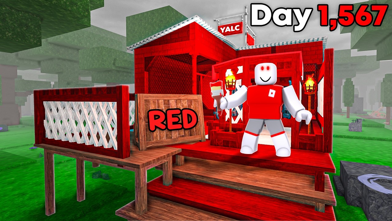 I Built A RED ONLY BASE in 99 Nights in the Forest!