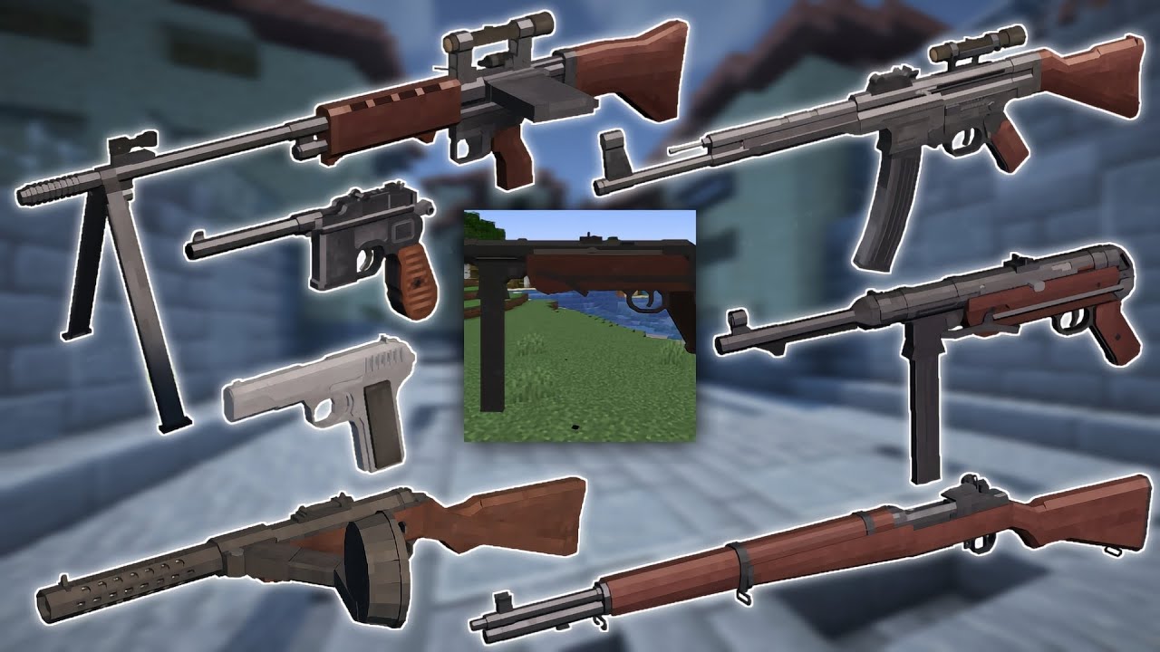 Minecraft TaCZ World War 2 Gunpack - All Weapons Showcase | v1.0.4 | By qtgs