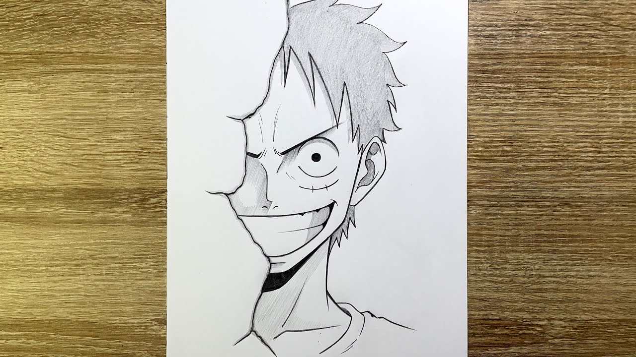 Comment dessiner Luffy de One Piece étape par étape | Tuto dessin anime facile pour débutant