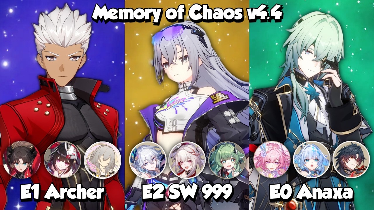 E1 Archer, E2 Silver Wolf LV.999, E0 Anaxa - MOC 12 Starward Mode - HSR 4.4
