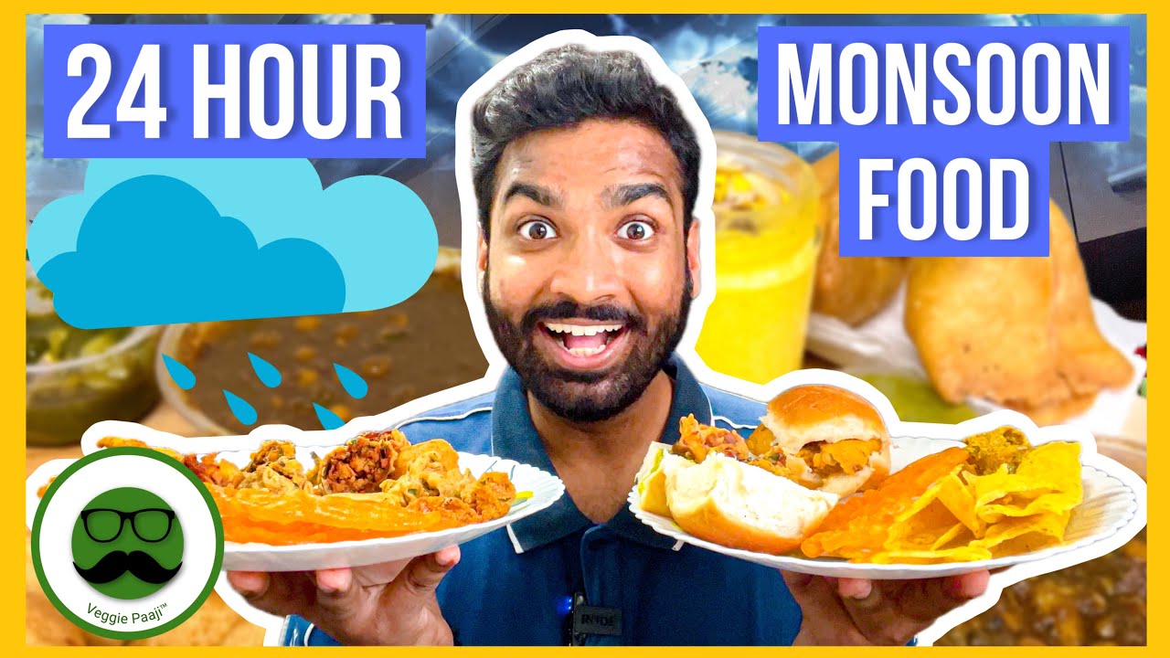 24 Hour Eating Monsoon Food Challenge | Barish Wala Khana |Veggie Paaji