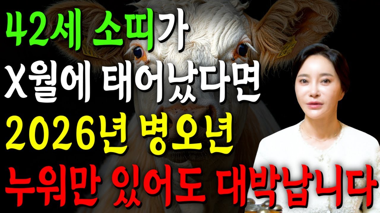 꼭 시청하세요..!! 2026년 1985년생 42세 소띠운세 배신당했던 모든날을 보답받습니다! 85년생 소띠의 운명과 평생의 운세 / 2026년 병오년 42세 소띠 운세
