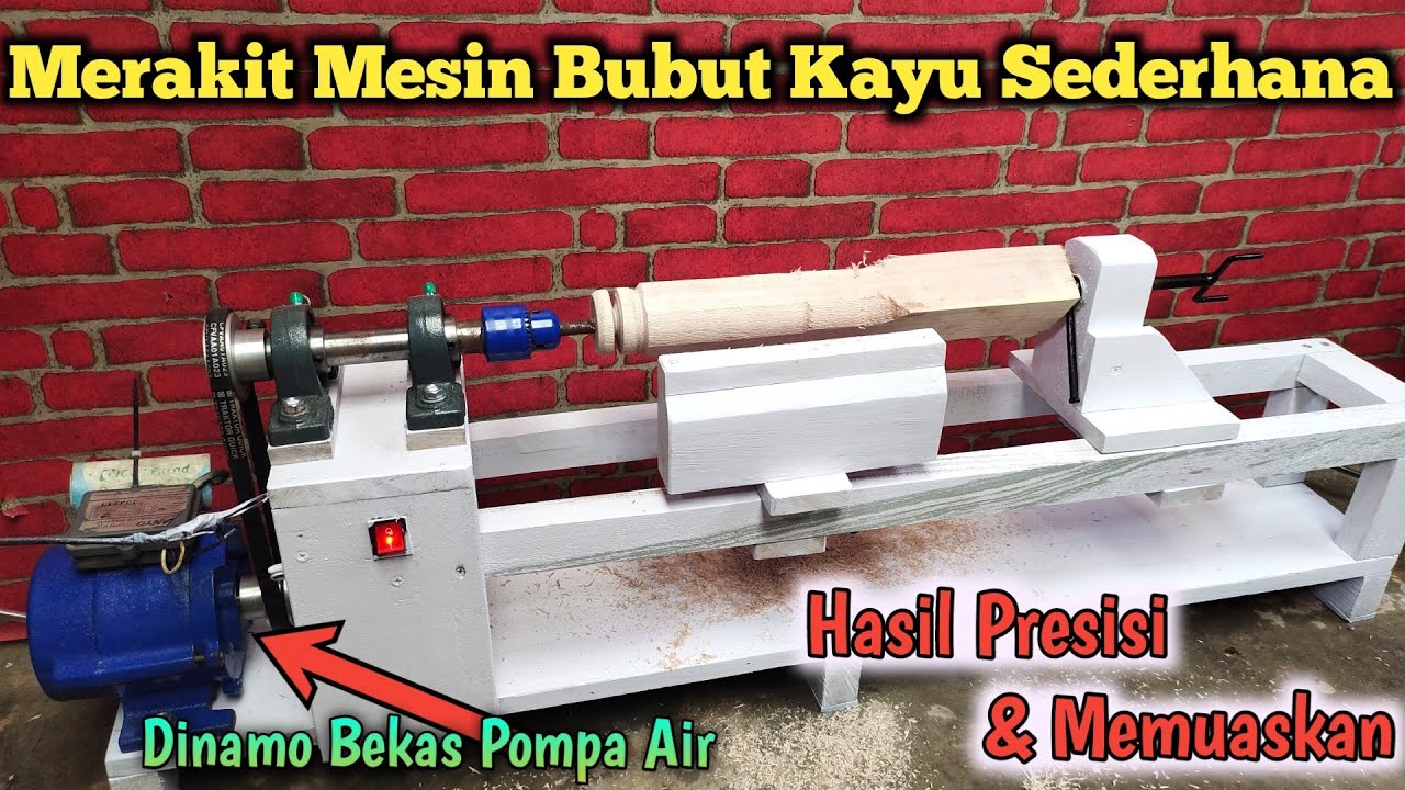 Membuat Mesin Bubut Kayu Sederhana Dari Dinamo Bekas Pompa Air HASIL MEMUASKAN