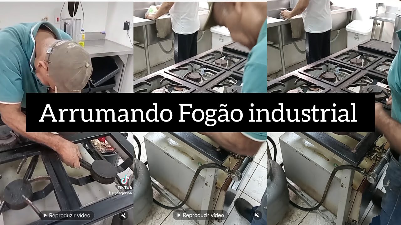 Manutencão do fogão industrial, limpando bocas..canal do zezinho..