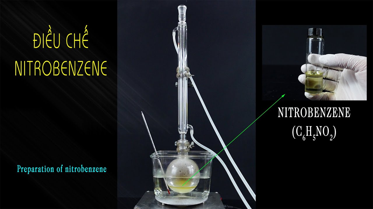 C6H6 + HNO3/H2SO4. Benzene tác dụng với nitric acid. Nitro hóa benzene. Điều chế nitrobenzene