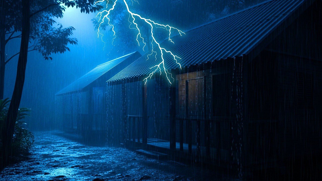 Rain & Thunder White Noise | Deep Sleep Rain Ambience, Calm Night Soundscape, ASMR