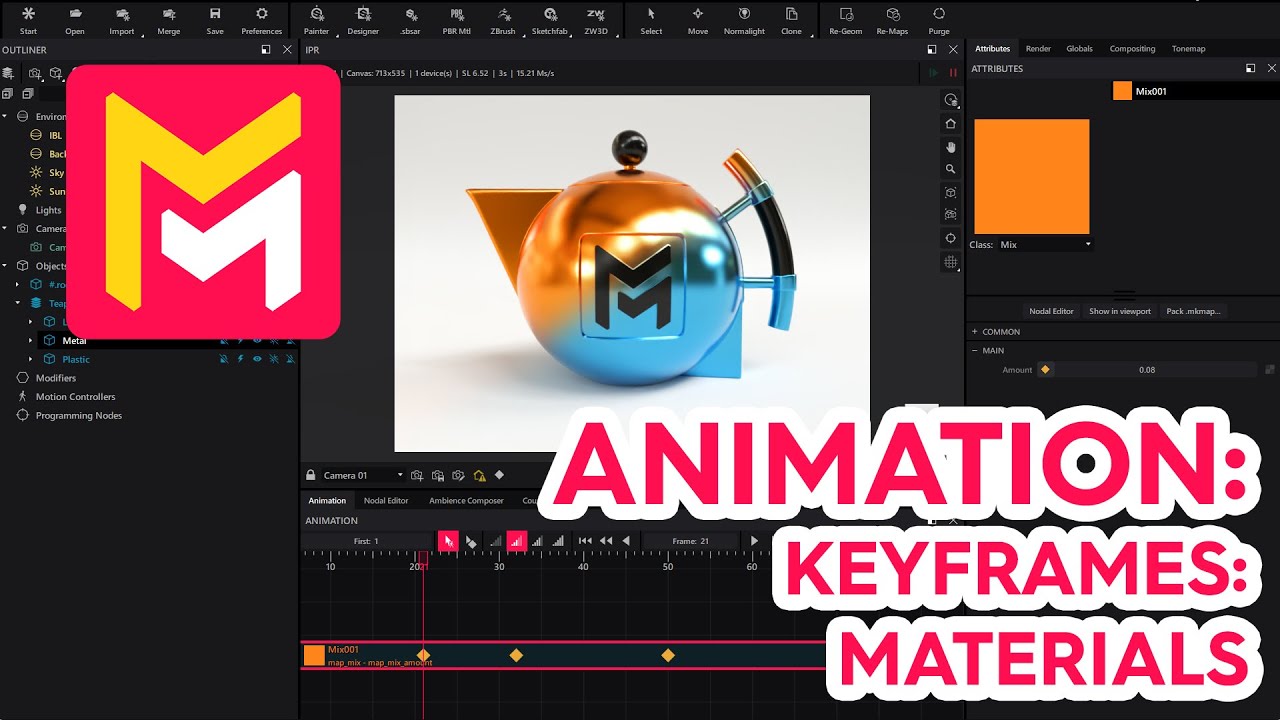 MAVERICK RENDER: 42 08 ANIMATION: KEYFRAMES: MATERIALS