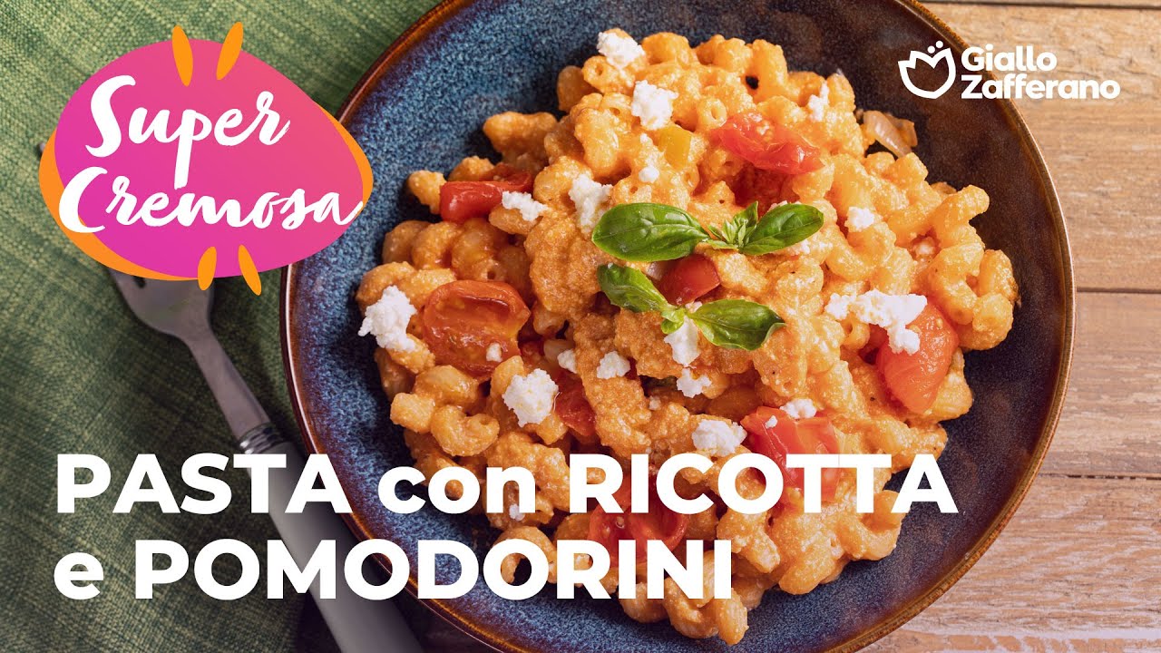 PASTA con CREMA di RICOTTA e POMODORINI...facile e cremosa!🍝❤️