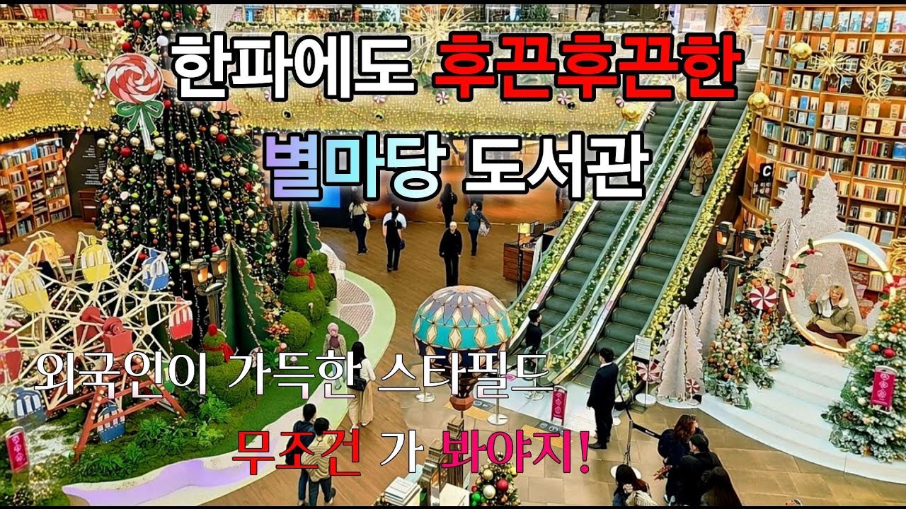 영하의 날씨에도 환상적인 스타필드 코엑스  |  댕댕이들도 함께하는 별마당 도서관