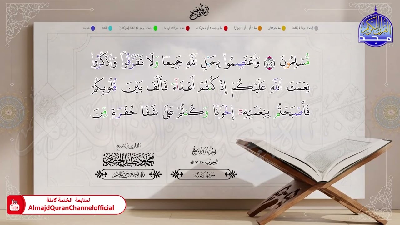 04 - المصحف المعلم - الشيخ محمود خليل الحصري - برواية حفص عن عاصم - الجزء الرابع