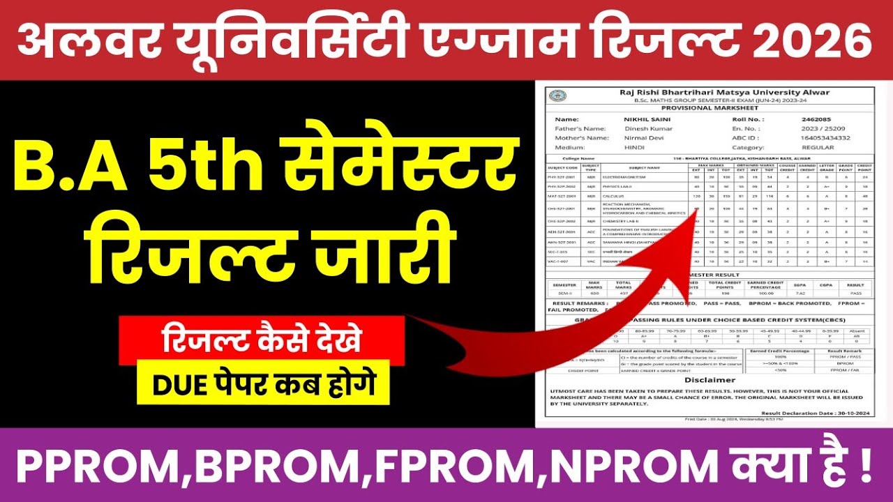 RRBMU B.A 5th Semester Result 2026 Declare Kaise Dekhe | B.A 5th Semester में PPROM, BPROM, FPROM ?