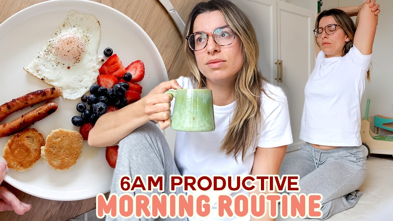 6am Productive Morning Routine with 2 Kids | GRWM, Breakfast Prep & OUR NANNY?!