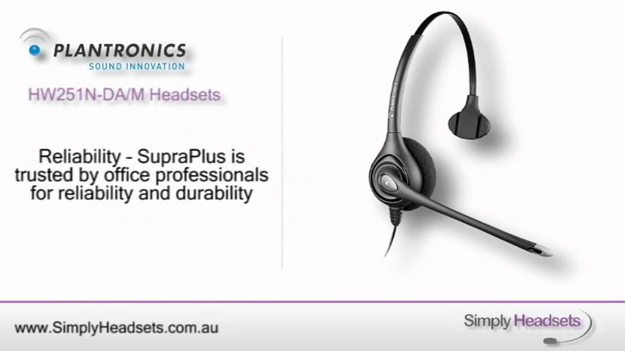 Plantronics HW251N-DA/M Supraplus Wideband Monaural NC USB Headset Video Overview