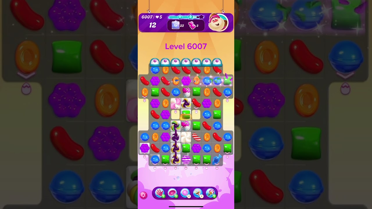Candy Crush Saga level 6007 - Hard Level with 1 FREE Booster | High Speed