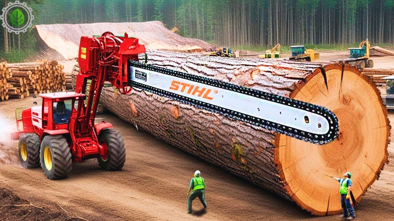 Extreme Dangerous Fastest Big Chainsaw Cutting Tree Machines | Monster Stump Removal Excavator ▶23