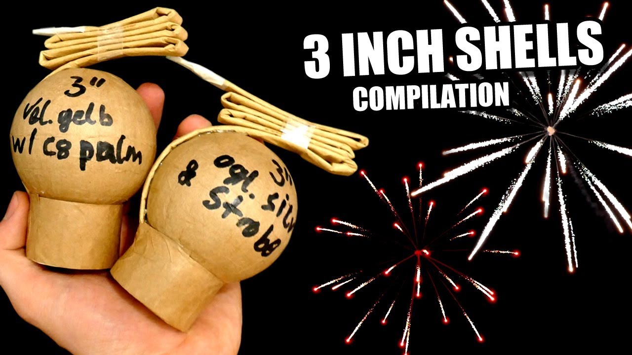 50x XXL selfmade 3 INCH firework shells compilation / FPS PyroHDs 75mm Kugelbomben