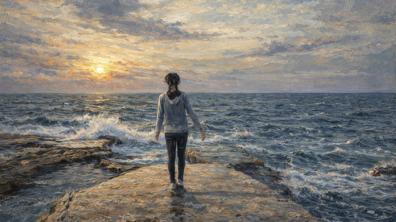One Walk, Sea Shore, Lebanon. Four Seasons Paintings.